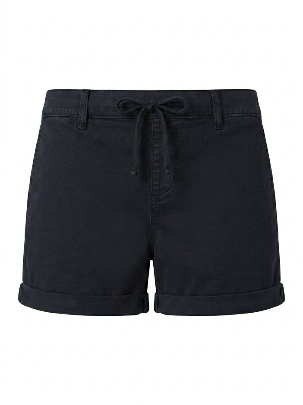 PLUS - Torrid Black Drawstring Cuffed Chino Shorts - High-Rise Stretch Cotton